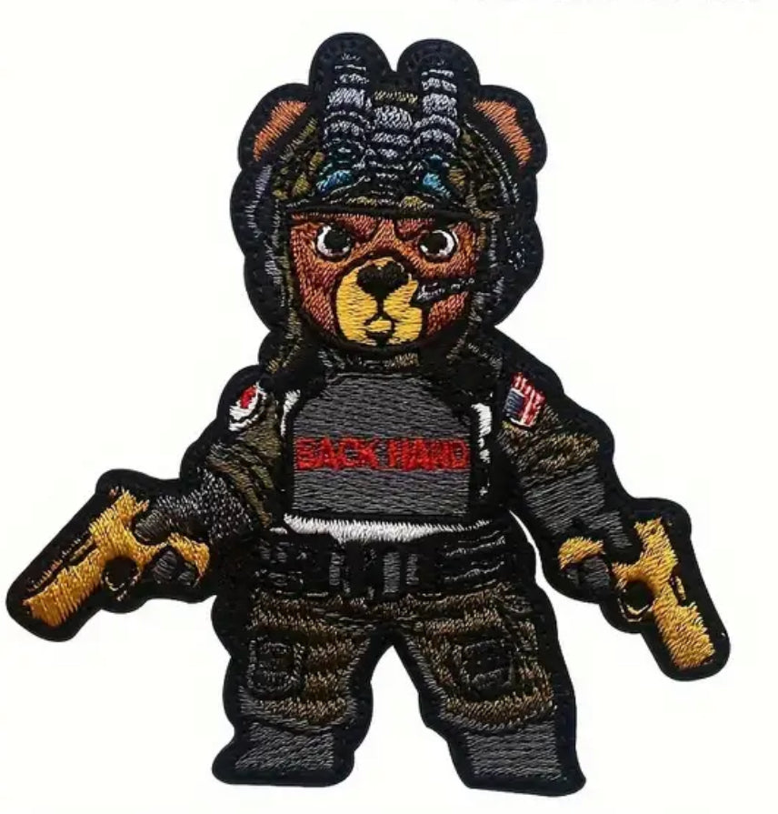 “Tactical Teddy” Embroidered Patches
